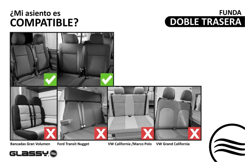 Compatibilidad asiento doble trasero