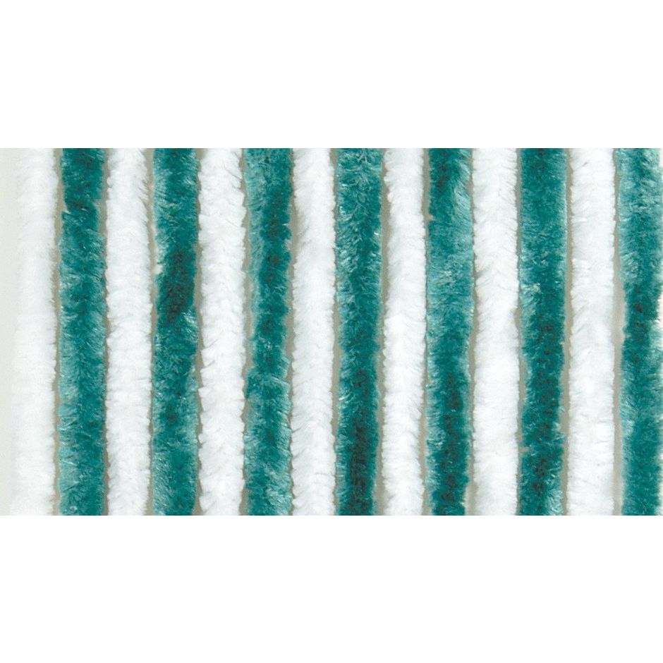 Cortina Terciopelo Nilon Verde y Blanca 56x180