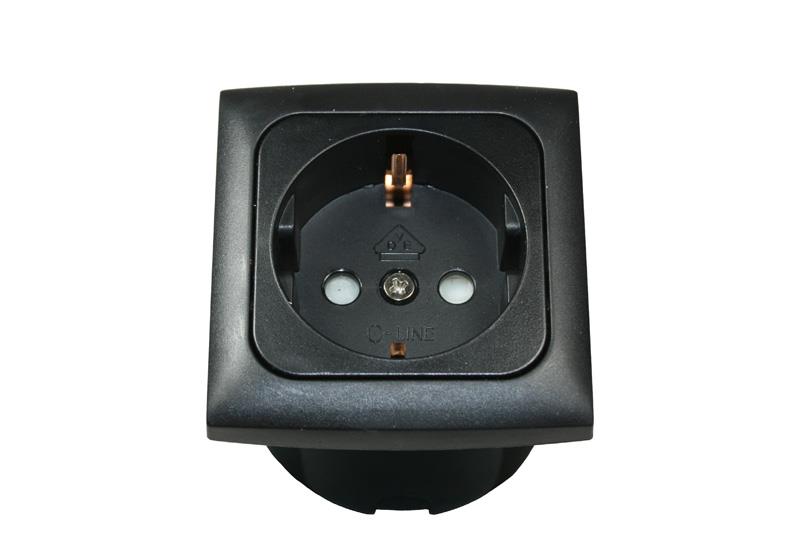 Enchufe 220v. con Marco y Caja Negro