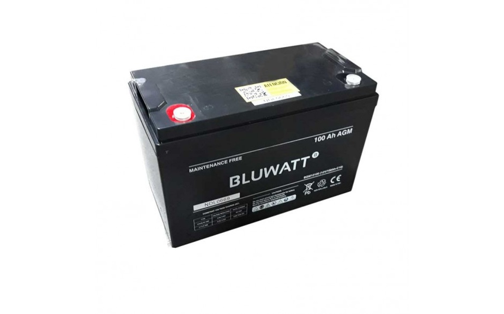 Bateria Agm 12V, 100Ah Bluewatt 33X17X23