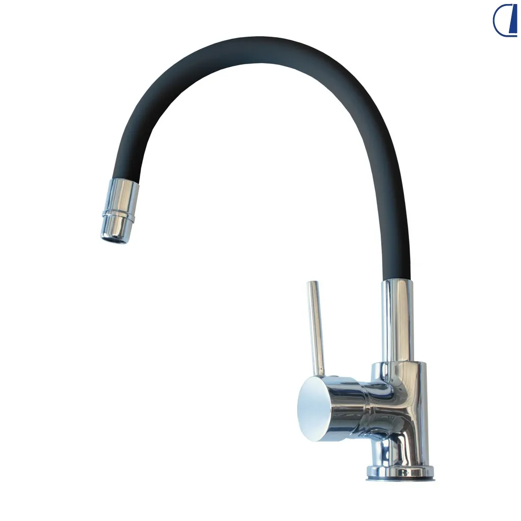 Grifo Mezclador Mono Metal Flexible Negro