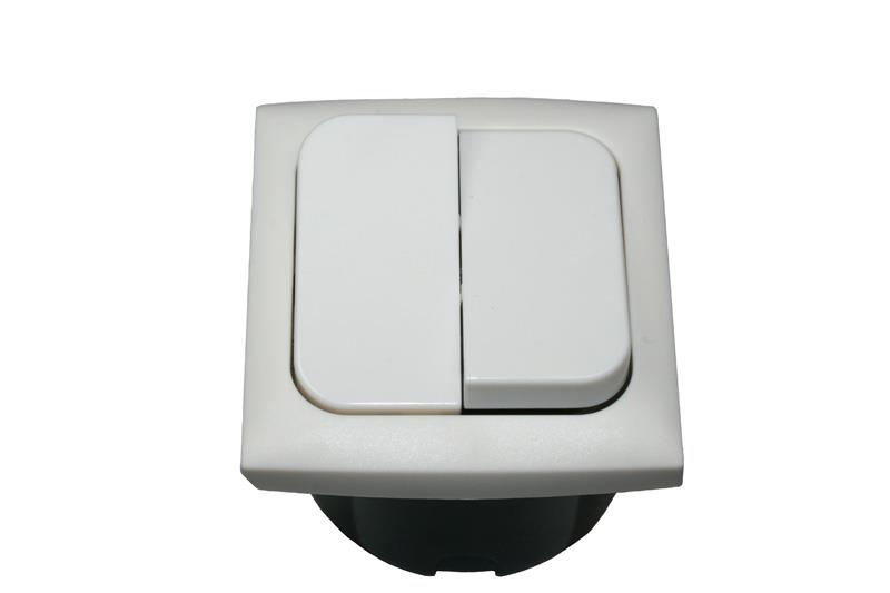 [1422127] Interruptor Doble con Marco y Caja Blanco