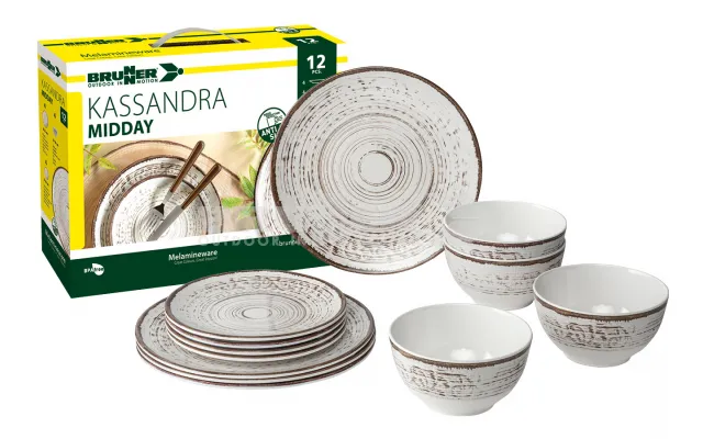 [1051020] Kit Midday Vajilla Melamina  Kassandra Brunner 4 pax
