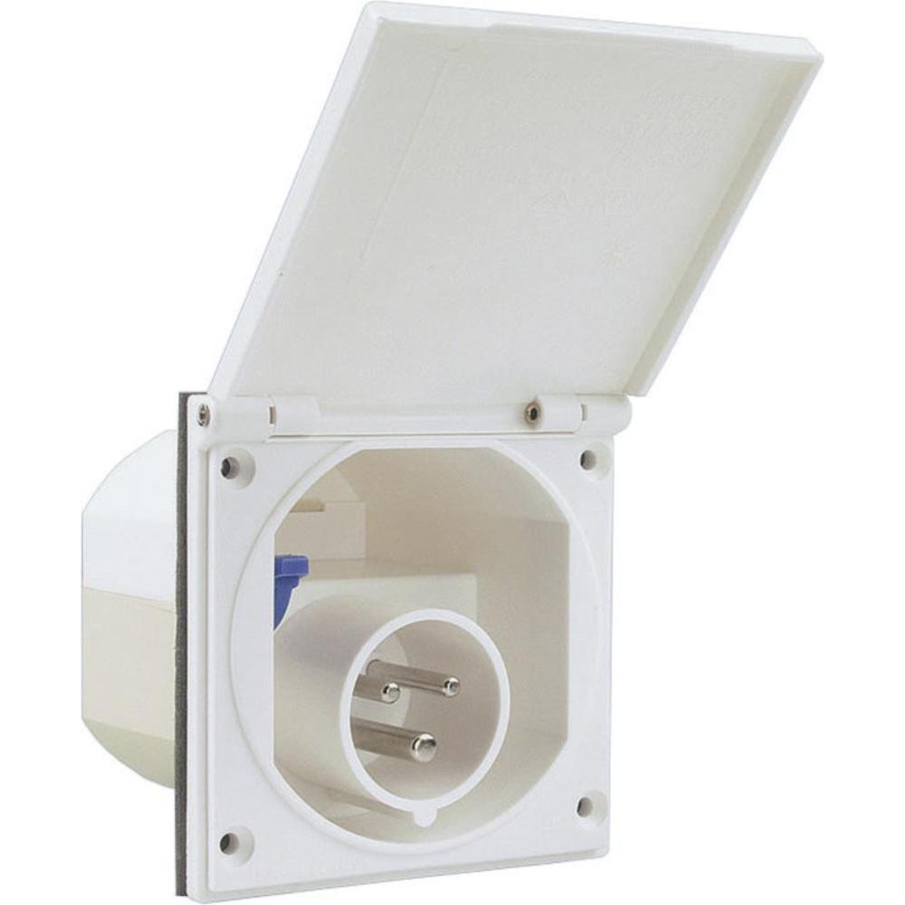 [1421020] Toma 220v. Exterior Cuadrada Blanca