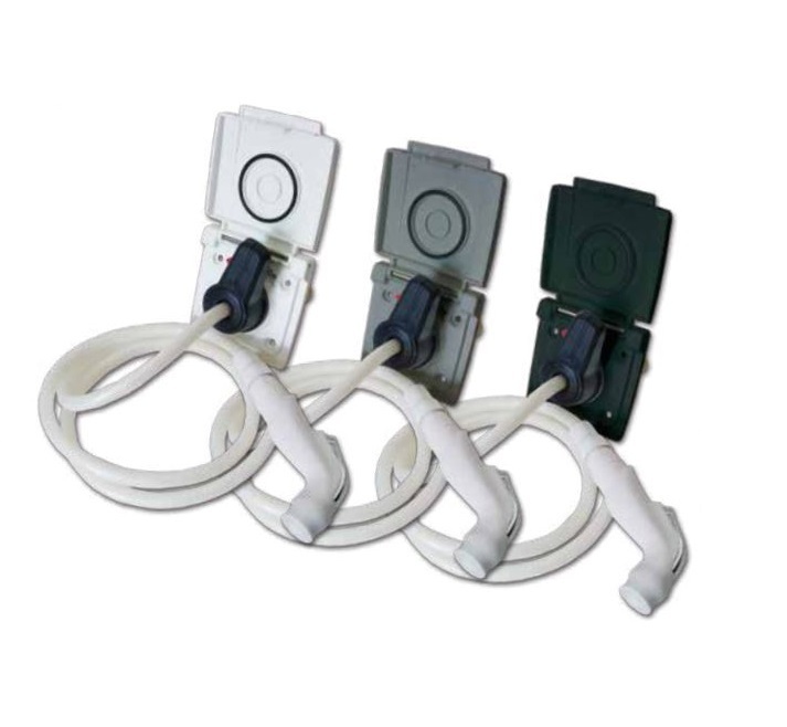 Toma Ducha Exterior K con Mezclador y Flexo Gris