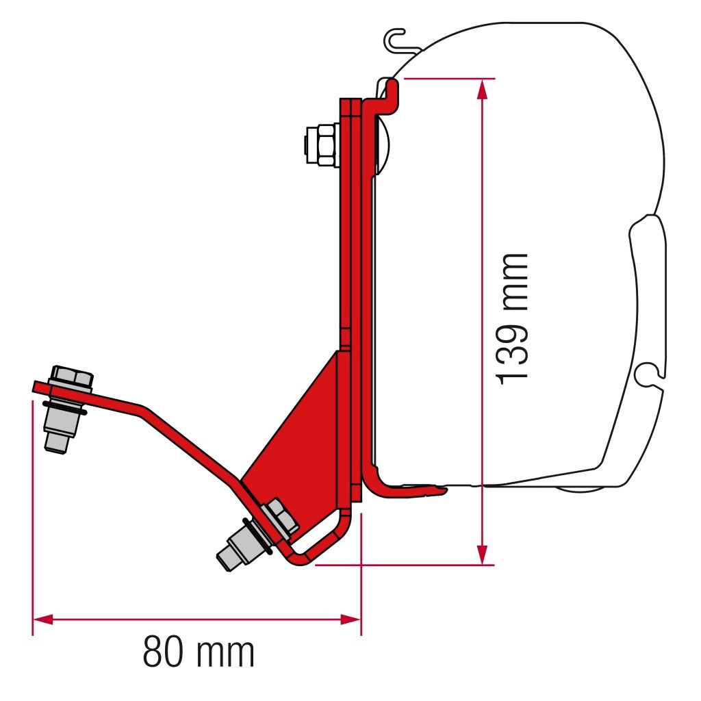 Kit Adaptador de Toldo Fiamma F45 para Fiat Ducato H2 Lift Roof
