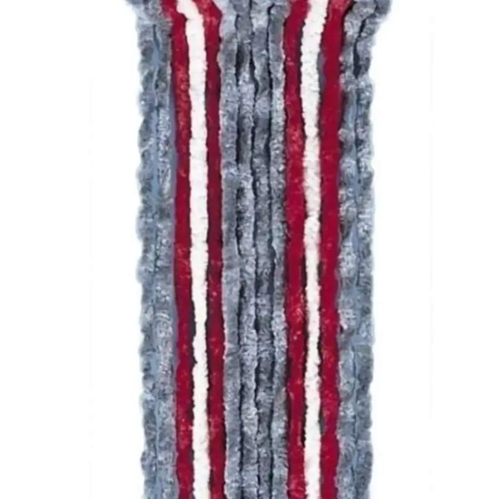 Cortina Terciopelo Gris, Rojo y Blanco 56x185cm