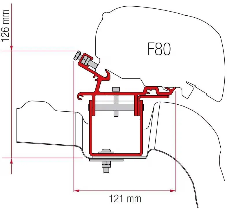 [0114015] Kit Adaptador de Toldo Fiamma F80, F65 para Volkswagen VW Crafter, Mercedez Sprinter, High Roof
