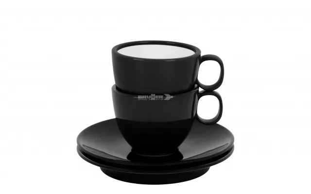 [1059264] Set  Café Brunner negro 100ml x2 taza + plato