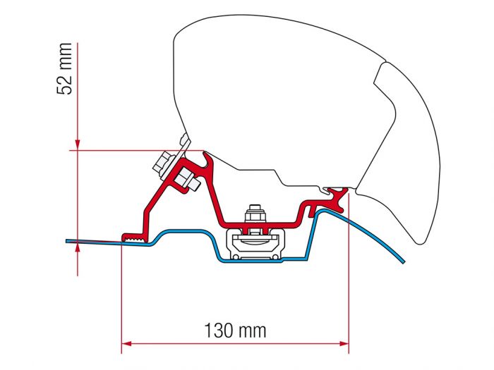 [0114018] Kit Adaptador de Toldo Fiamma F80/F65 para Mercedez Sprinter con Roof Rail desde 2006