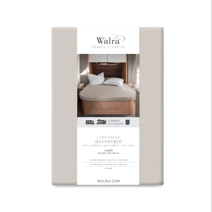 Sábana ajustable Walra Jersey (cama tamaño Queens) Arena 130/160 x 185/210 cms