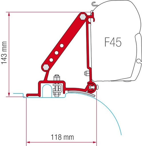 [0114004] Kit Soporte de Toldo Fiamma F45 para Fiat Ducato. +06-2006. High Roof