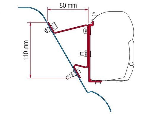 [0114015] Kit Adaptador de Toldo Fiamma F80, F65 para Volkswagen VW Crafter, Mercedez Sprinter, High Roof
