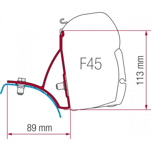 [0119128] Kit Adaptador de Toldo Fiamma F45 para Opel Vivaro, Renault Traffic, Primastar, 2001, 2015
