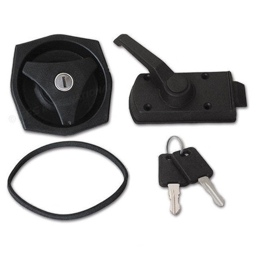 [0621012] Cerradura de portón trasero 1034 FAP con mariposa en blister, Blanco Completa con llaves y cilindro