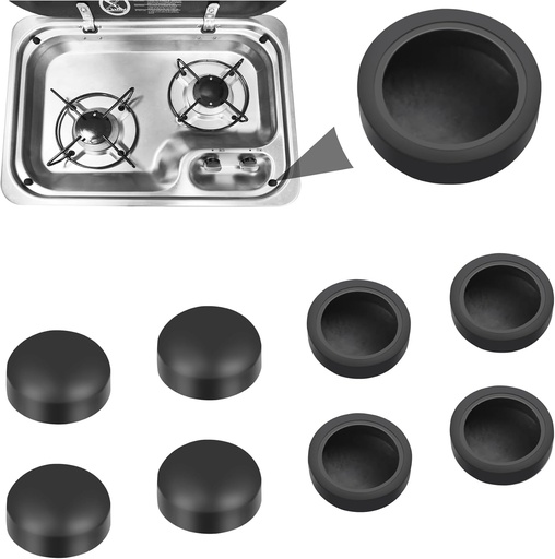 [1019026] 8 tapones para tornillos de goma para cocinas a gas de Dometic, Smev, Thetford