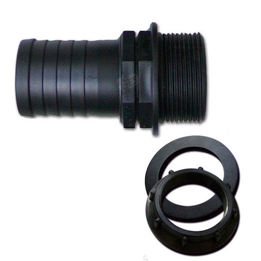 [5021014] Kit Racor Recto Macho 35mm Ø con conexión de manguera roscada, Completo con tuerca anular y junta