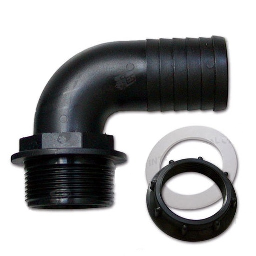 [5021028] Kit Racor Curvo Macho 35mm Ø con conexión de manguera roscada curva, Completo con tuerca anular y junta