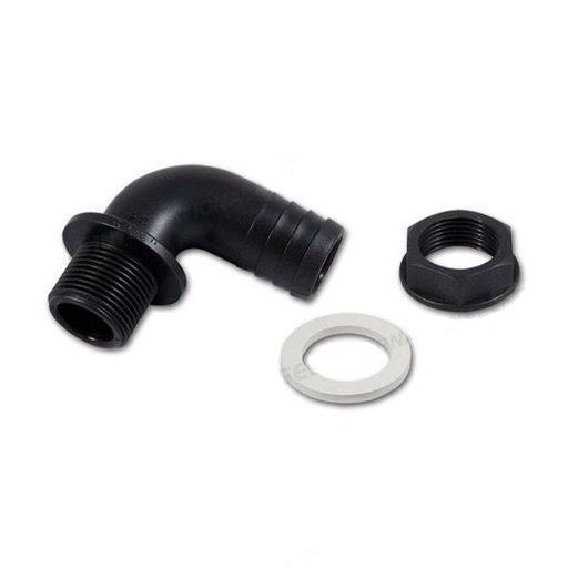 [5021089] Racor Curvo 25MM 3, 4 con Tuerca 