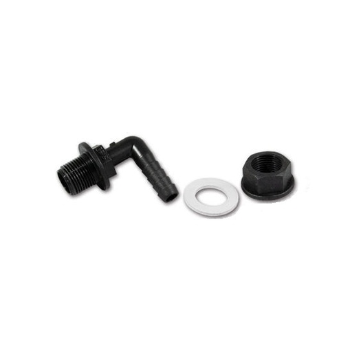 [5021098] Kit Racor Curvo Macho 10 mm Ø con conexión de manguera roscada curva, Completo con tuerca anular y junta