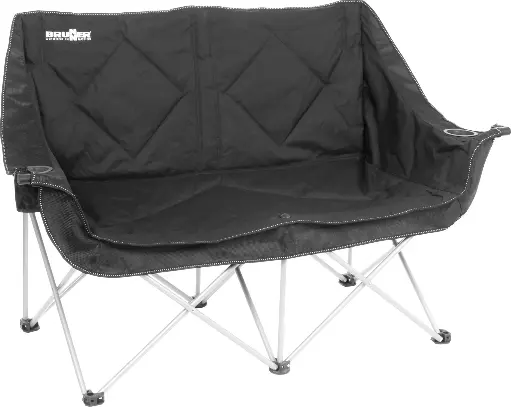 [7021025] Sillón Doble Plegable, Brunner Action, Pequeño diván metálico plegable. Respaldo acolchado