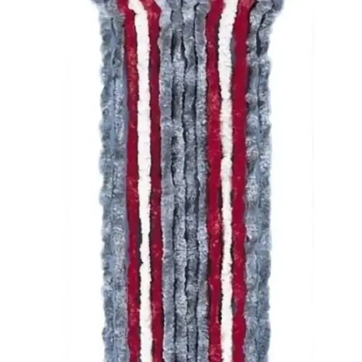 Cortina Terciopelo Gris, Rojo y Blanco 56x185cm